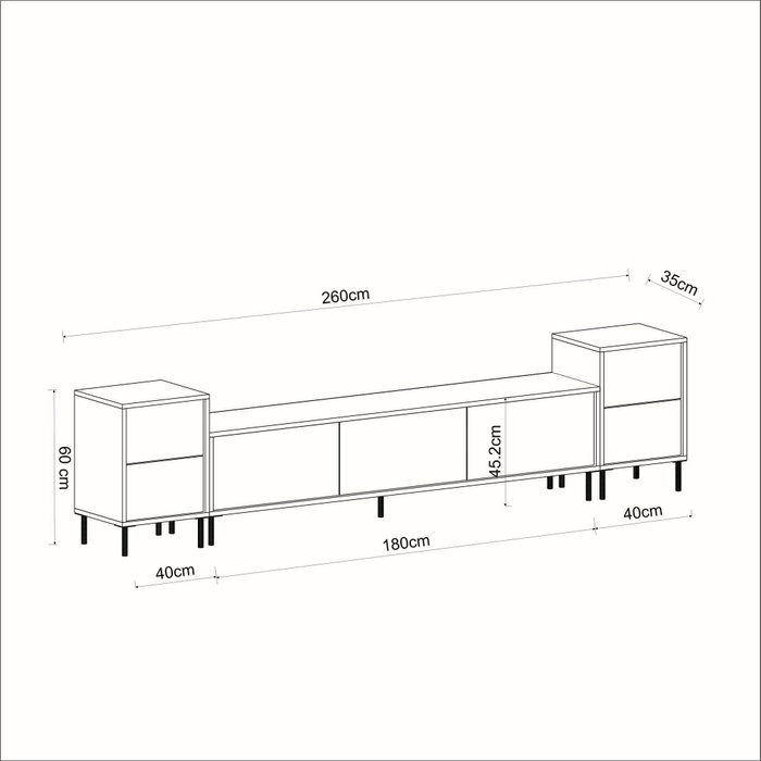 Hanah Home Imaj - Travertino, Mueble de TV Hanah Home Imaj - Travertino, Mueble de TV